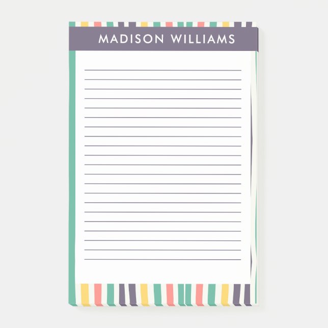 Bloco De Notas Notas de Linhas Coloridas (Frente)