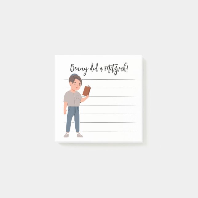 Bloco De Notas Notas de Mitzvah Personalizadas (Frente)