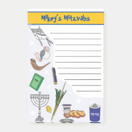 Bloco De Notas Notas de Mitzvah Personalizadas - Post-It -Estilo 