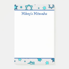 Bloco De Notas Notas de Mitzvah - Post-It Estrela de David Cinza