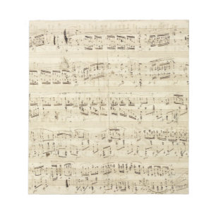 Bloco De Notas Notas de música antigas - Chopin Music Sheet
