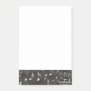 Bloco De Notas Notas de música "notadas" Folha de notas de músi
