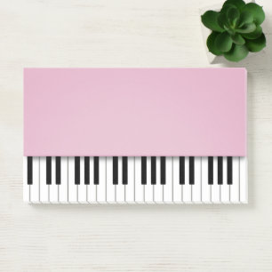 Bloco De Notas Notas de música rosa com diversão de teclado para