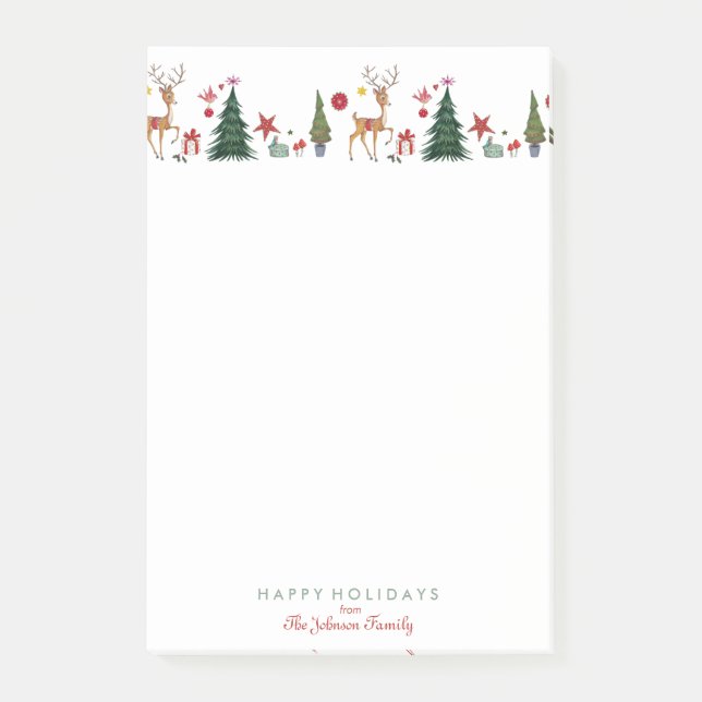 Bloco De Notas Notas de Natal cervo | Notas | Notas Adesivas (Frente)