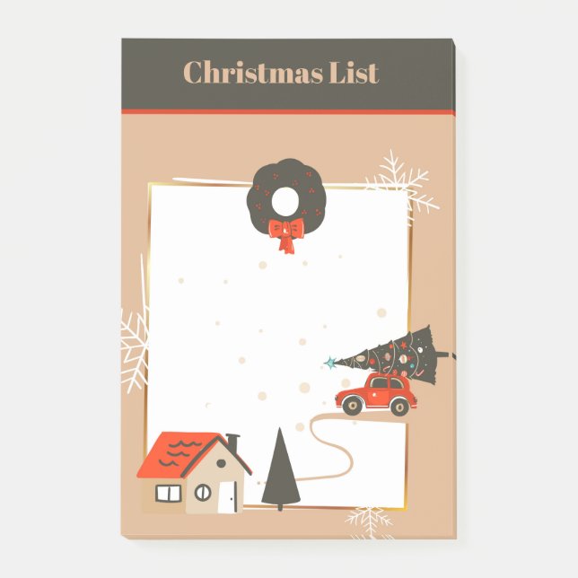 Bloco De Notas Notas de Natal em Post-It para Casa (Frente)