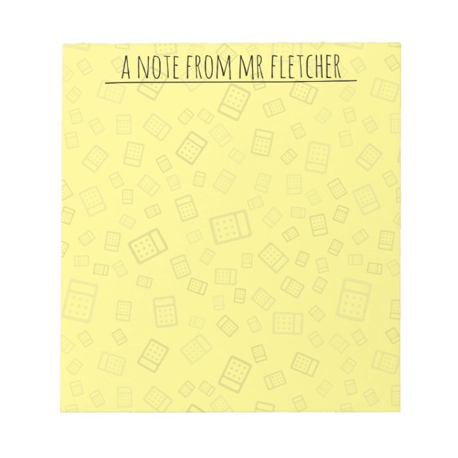 Bloco De Notas Notas de Padrão Personalizado da Calculadora (Frente)