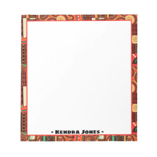 Bloco De Notas Notas de padrão tribal afrocêntrico do Kente