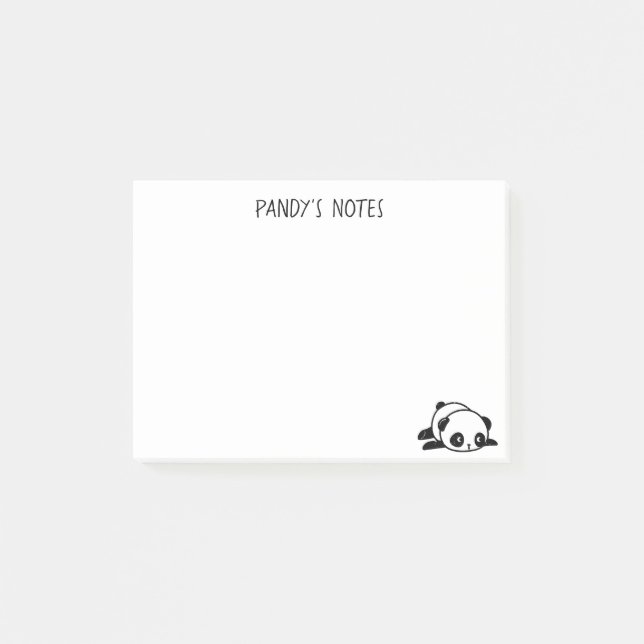 Bloco De Notas Notas de Panda Bear Pós-it® preguiçoso 4 x 3 (Frente)