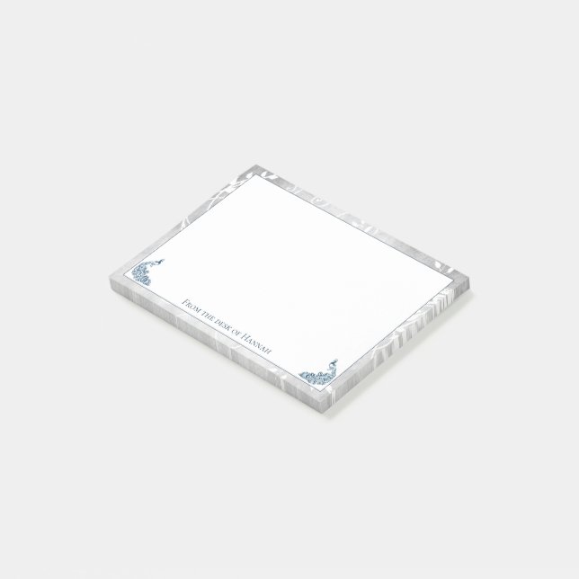 Bloco De Notas Notas de Peacocks Azuis (Inclinado)