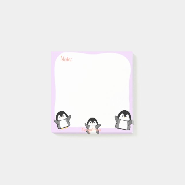 Bloco De Notas Notas de Penguin-Sticky Bonito (Frente)