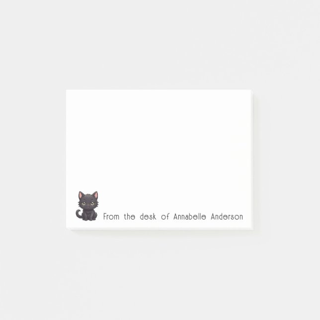 Bloco De Notas Notas de Personalização de Gato Preto Cinto (Frente)