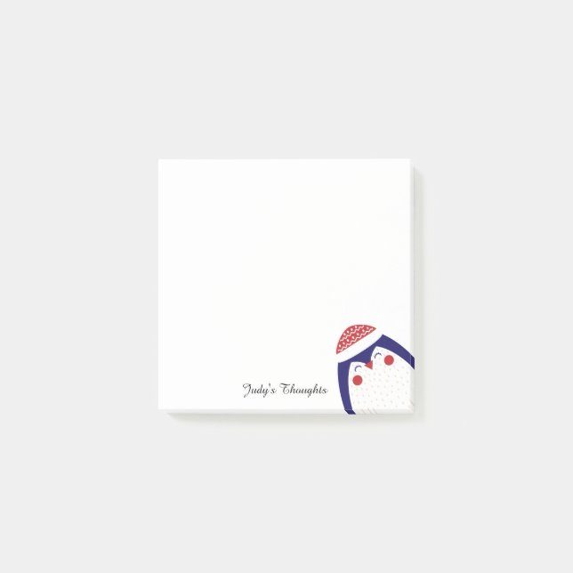 Bloco De Notas Notas de Pico Bastante Bastante Pinguim 3" x 3" Pó (Frente)