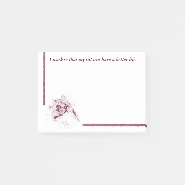 Bloco De Notas Notas de post-it cómicos do amante do gato (Frente)