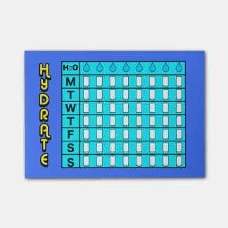 Bloco De Notas Notas de post-it da carta da hidratação
