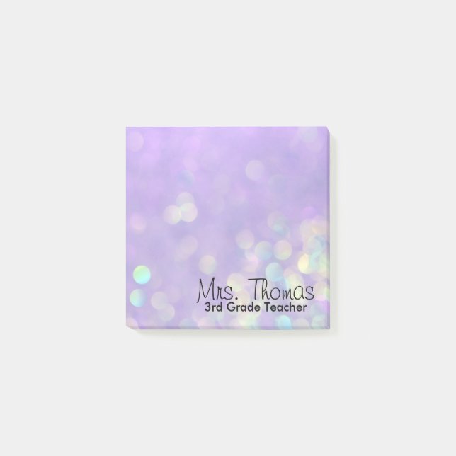 Bloco De Notas Notas de post-it de Bokeh (roxas) (Frente)