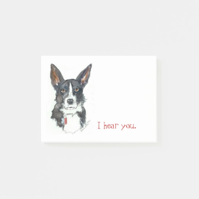 Bloco De Notas Notas de post-it do Collie/YourDogPortrait.com (Frente)