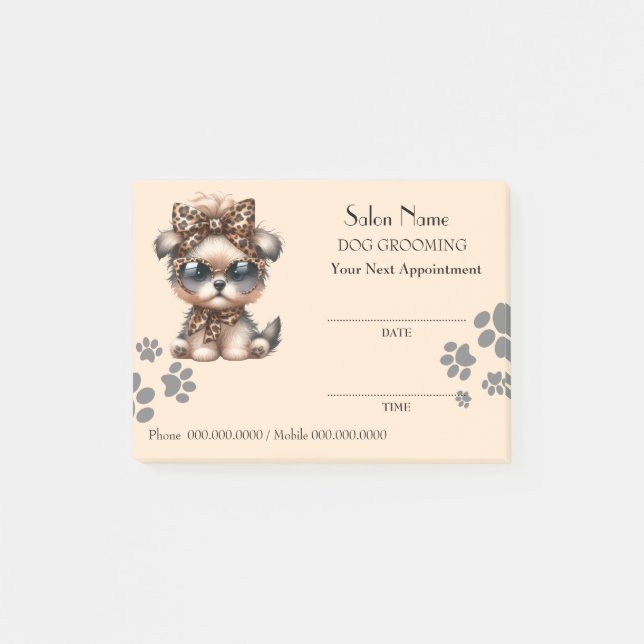 Bloco De Notas Notas de post-it® do compromisso de remoção de cãe (Frente)