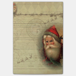 Bloco De Notas Notas de post-it do papai noel do Velho Mundo do