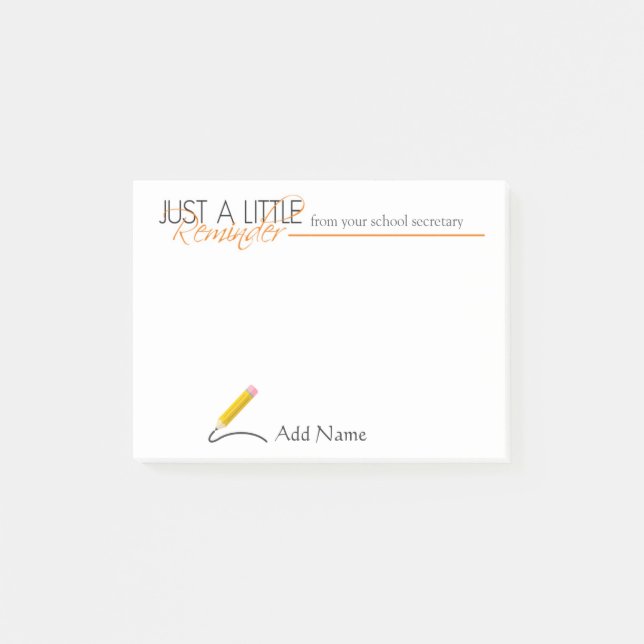Bloco De Notas Notas de post-it do secretário Costume Nome da (Frente)