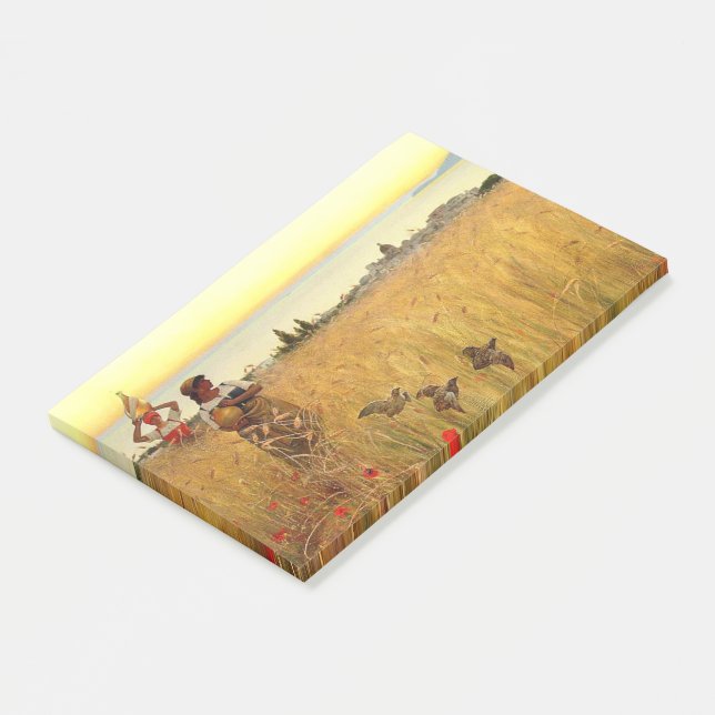 Bloco De Notas Notas de post-it dos pássaros dos campos de trigo (Inclinado)