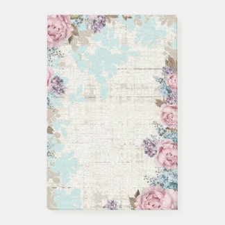 Bloco De Notas Notas de post-it florais do vintage