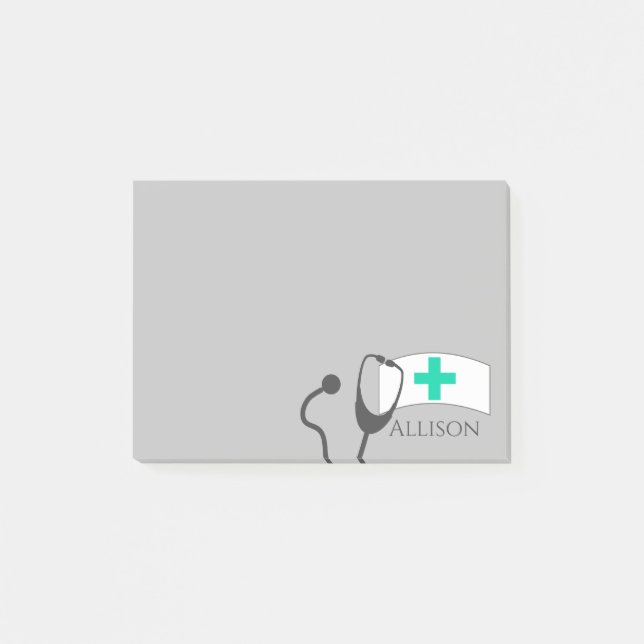 Bloco De Notas Notas de post-it pegajosas da enfermeira (Frente)