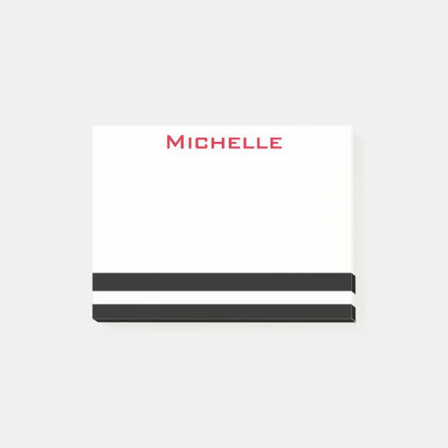 Bloco De Notas Notas de post-it personalizadas B/W (Frente)