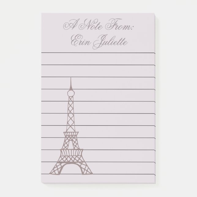 Bloco De Notas Notas de post-it personalizadas da torre Eiffel da (Frente)