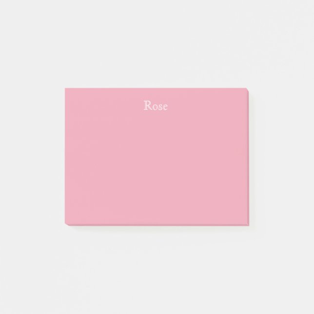 Bloco De Notas Notas de post-it personalizadas do rosa (Frente)