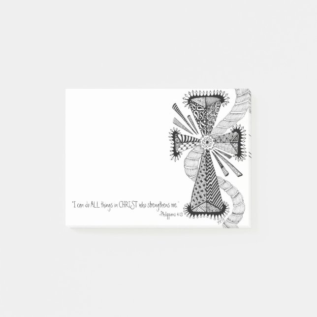 Bloco De Notas Notas de post-it transversais (Frente)