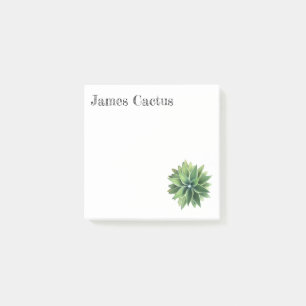 Bloco De Notas Notas de post-it verdes do Succulent da agave