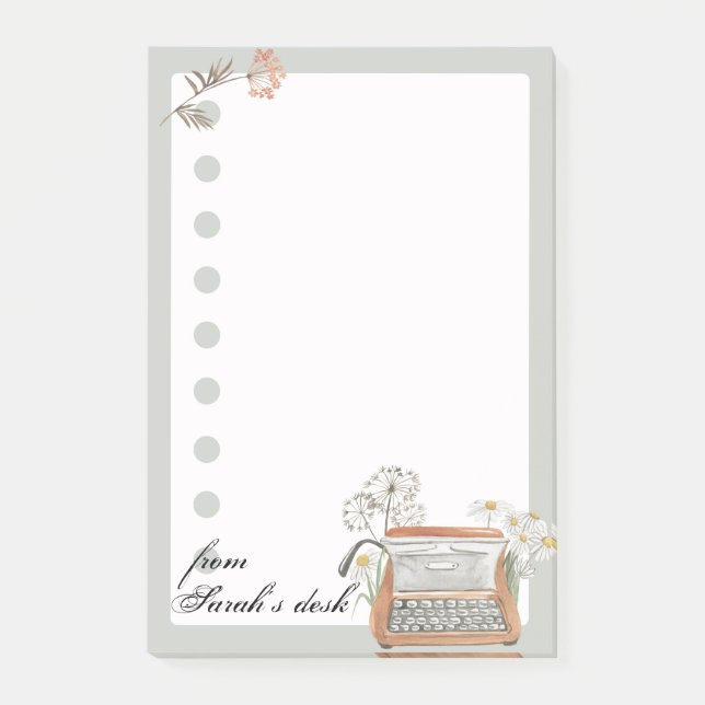 Bloco De Notas Notas de Posta de papel para máquinas de escrever  (Frente)