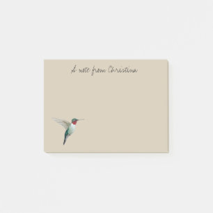 Bloco De Notas Notas de Poste personalizadas do Hummingbird com g