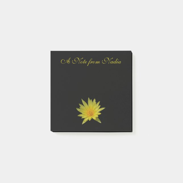 Bloco De Notas Notas de Posto amarelo Lotus Waterlily (Frente)