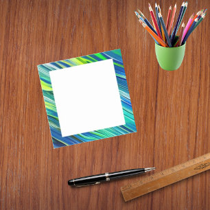 Bloco De Notas Notas de Posto Amarelo Verde na moda azul