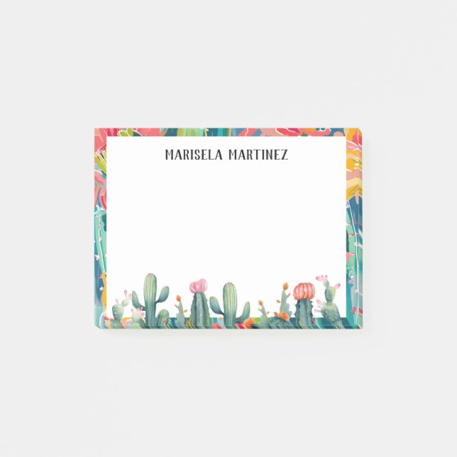 Bloco De Notas Notas de Posto Cactos (Frente)