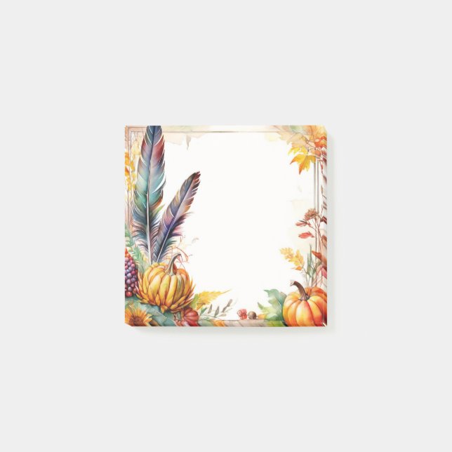 Bloco De Notas Notas de Posto da Colheita de outono (Frente)