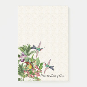 Bloco De Notas Notas de Posto das flores das aves de conservaçã