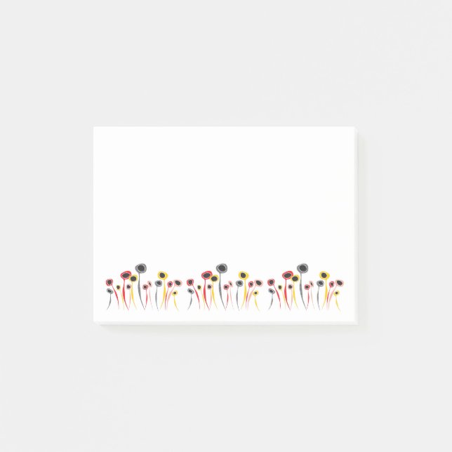 Bloco De Notas Notas de Posto das Flores Retroativas (Frente)