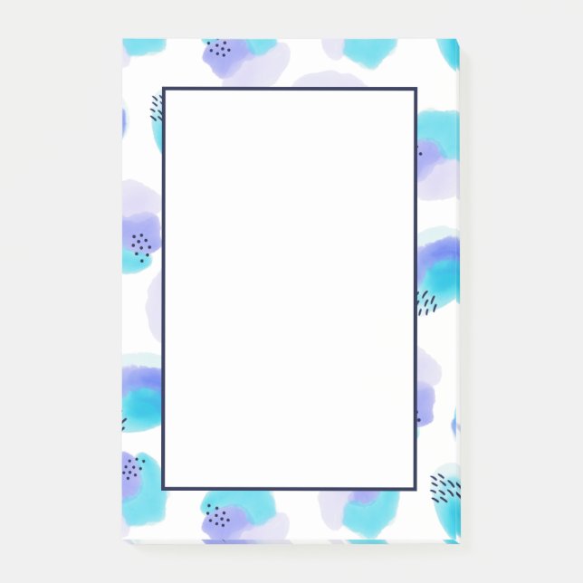 Bloco De Notas Notas de Posto de Brushstrokes de Aquarela (Frente)