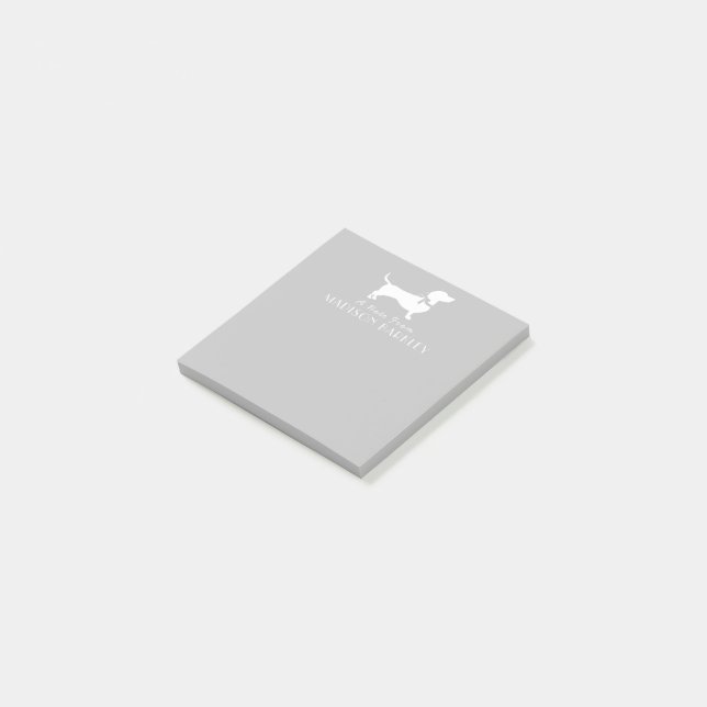 Bloco De Notas Notas de Posto de Cachshund Wiener Dog Puppy (Inclinado)