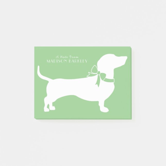 Bloco De Notas Notas de Posto de Cachshund Wiener Dog Puppy (Frente)