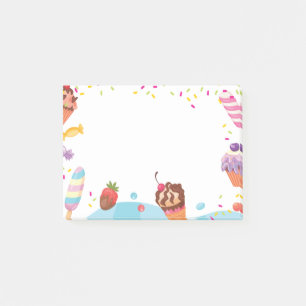 Bloco De Notas Notas de Posto de Desserts e Candies