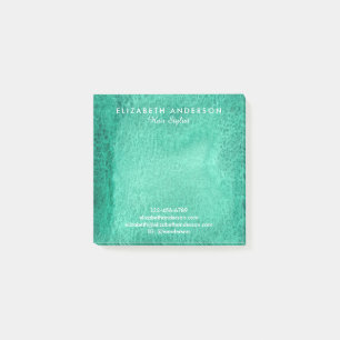 Bloco De Notas Notas de posto de empresas verdes-do-mar-água