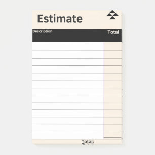 Bloco De Notas Notas de Posto de Folha de Estimativa Rápida