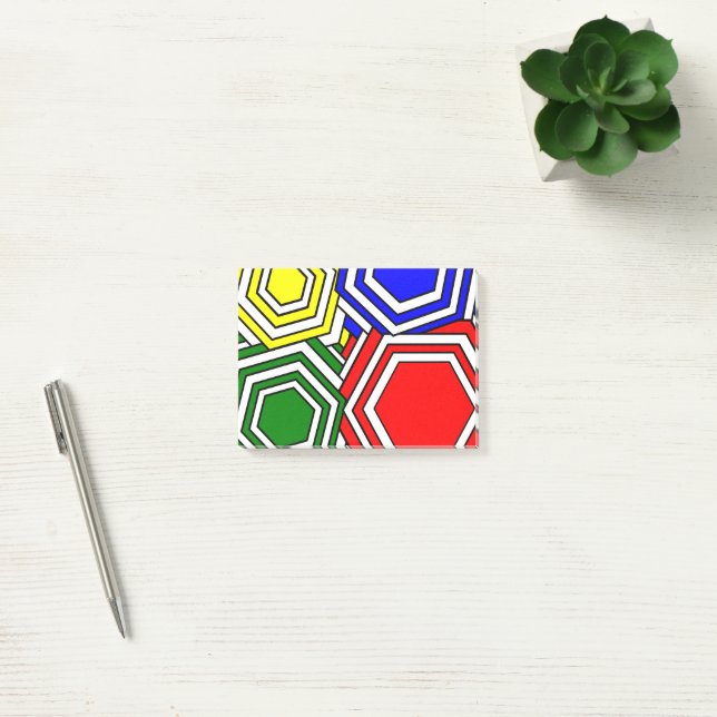 Bloco De Notas Notas de Posto de Hexágonos Sobrepostos (Escritótio)