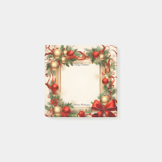 Bloco De Notas Notas de Posto de Natal e Feriados (Frente)