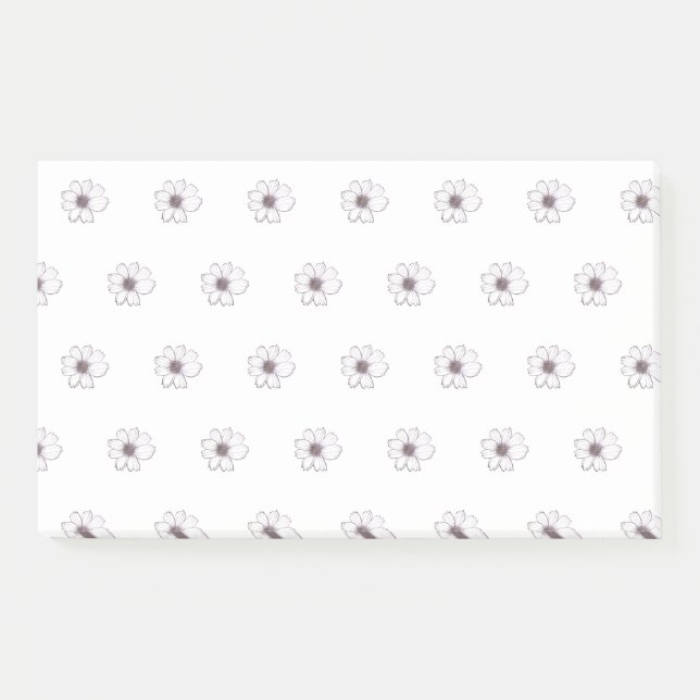 Bloco De Notas Notas de Posto de Padrão de Flor (Frente)