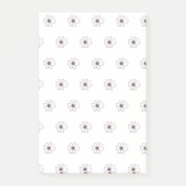 Bloco De Notas Notas de Posto de Padrão de Flor (Frente)