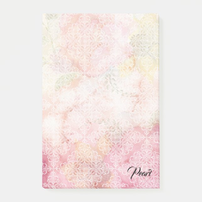 Bloco De Notas Notas de posto de padrões ornamentais vindos (Frente)